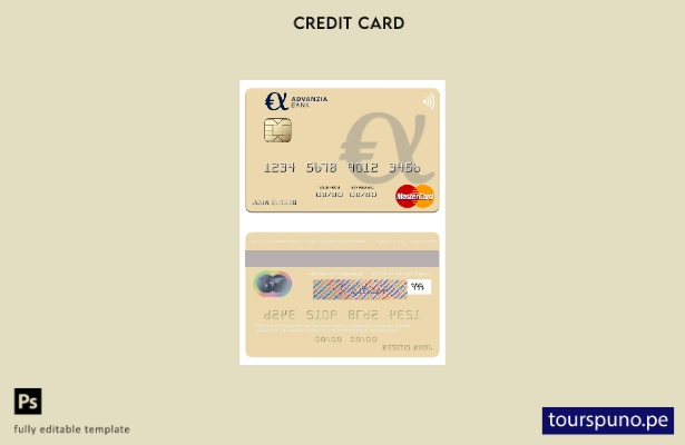 lista para imprimir plantilla de mastercard del Banco Advanzia de Luxemburgo